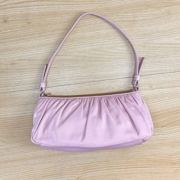 Vintage Y2K Leather Light Pink Pastel Small Shoulder Bag Rockabilly Bratz Trashy - Picture 13 of 13
